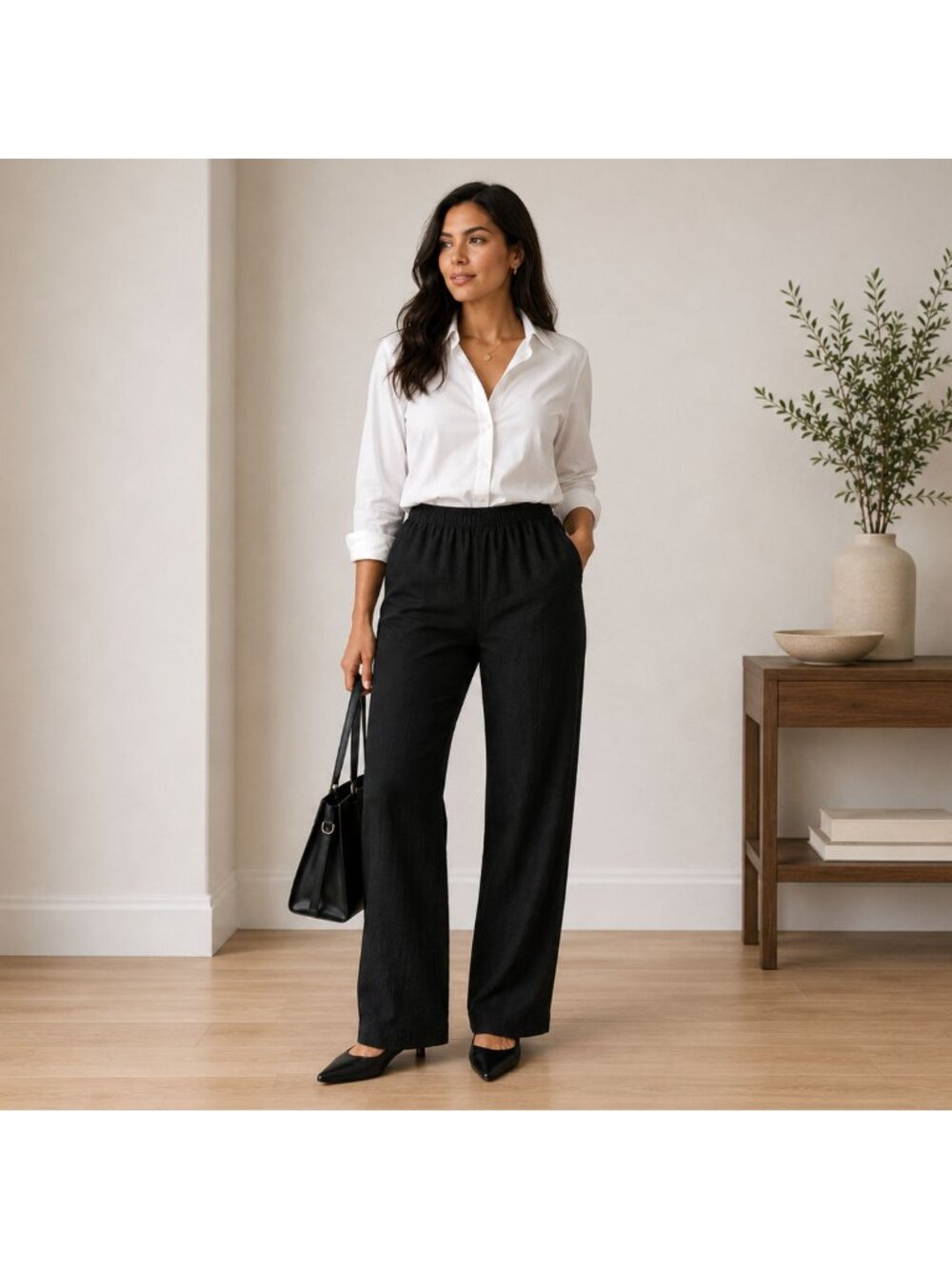 Vintage MAG Black Pants Size 2 Geometric Woven NWT Deadstock